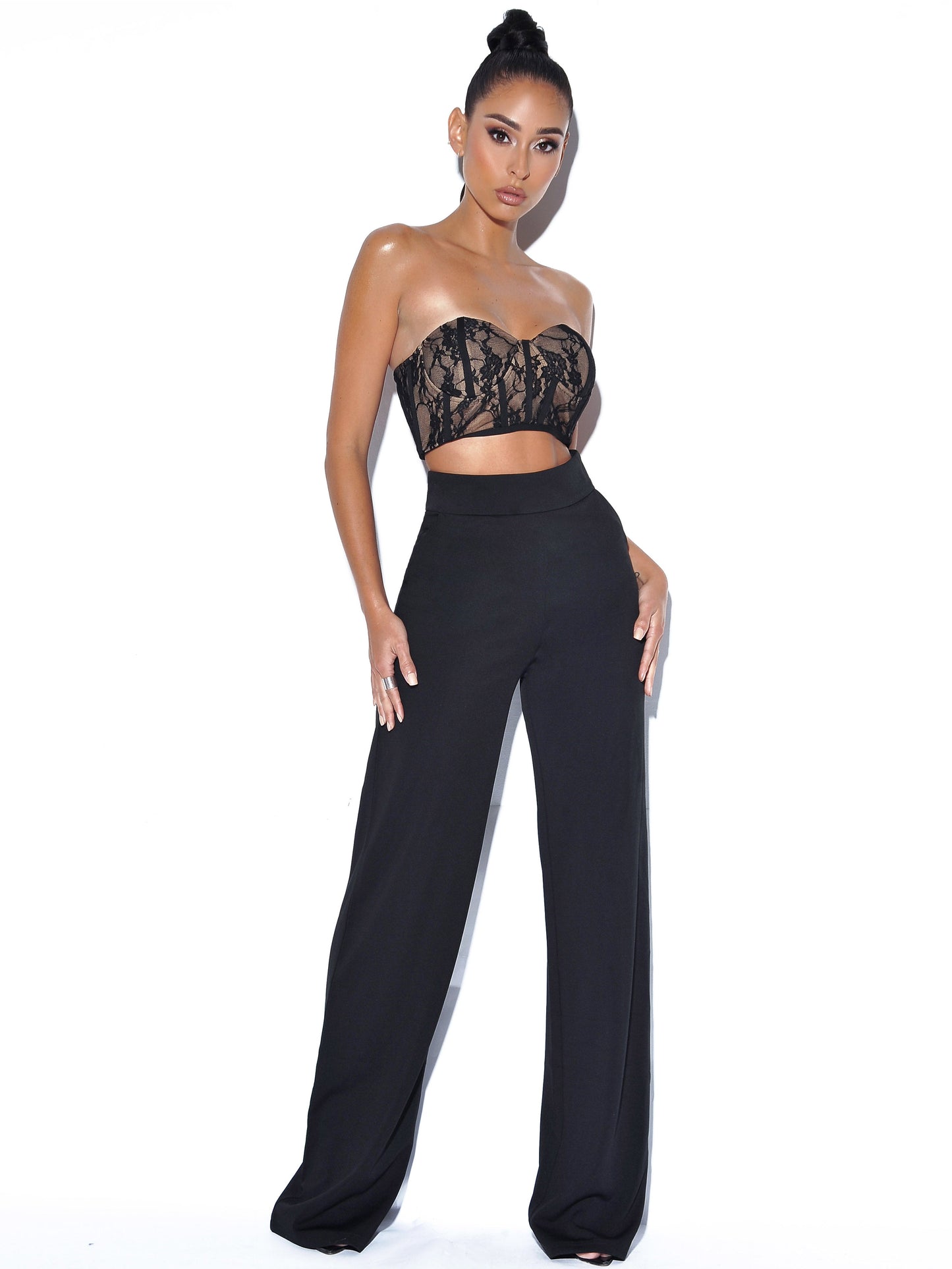 New Romantics Black Lace Corset Top