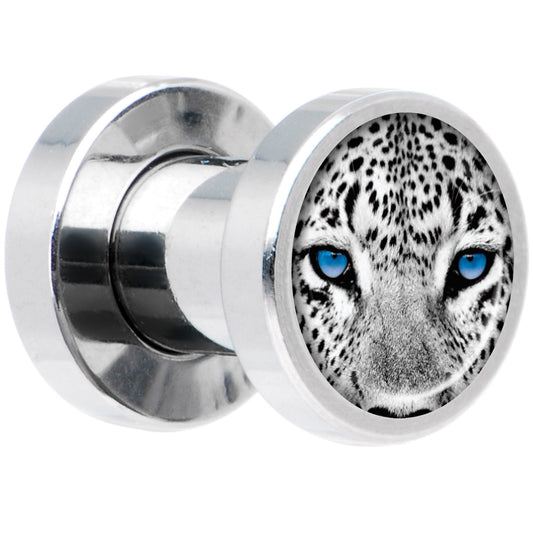 Black White Leopard Eyes Steel Screw Fit Plug Set 4G