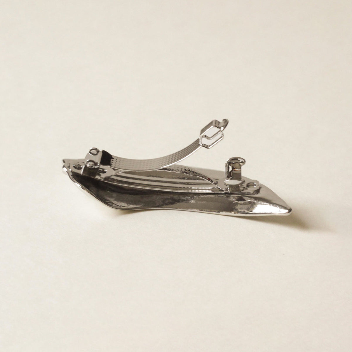 Leaf Metal Barrette Hair Clip | Silver