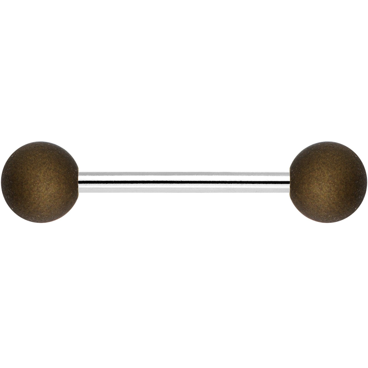 Brown Silicone Coated Acrylic Ball End Barbell Tongue Ring