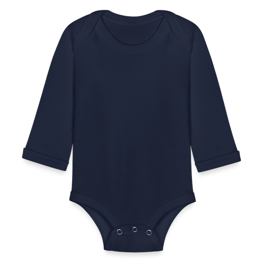 Organic Long Sleeve Baby Bodysuit - dark navy