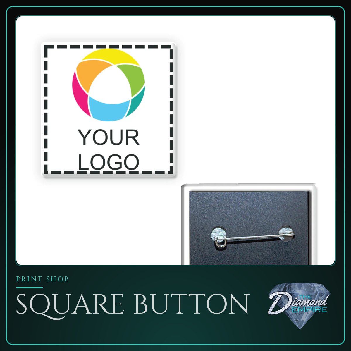 Square Button with Pin
