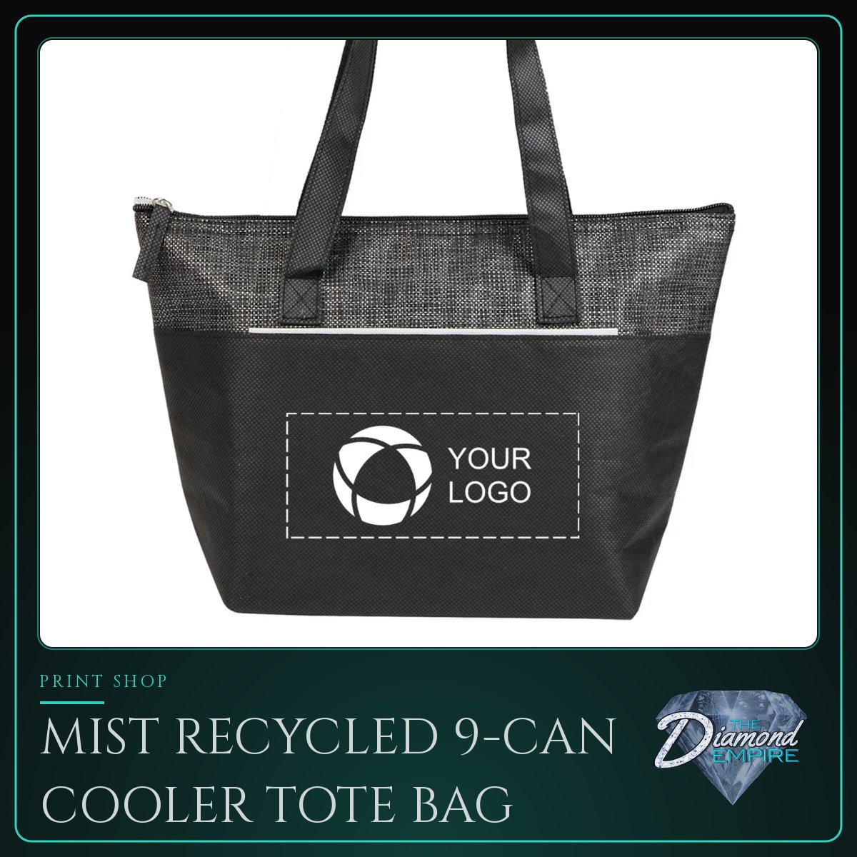 Mist Recycled 9-Can Cooler Tote Bag – 14" x 9.25"
