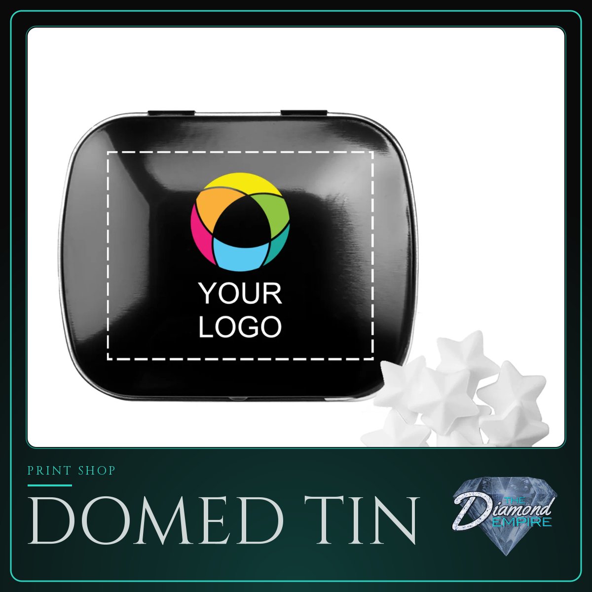 Domed Tin with Star Shaped Mints
