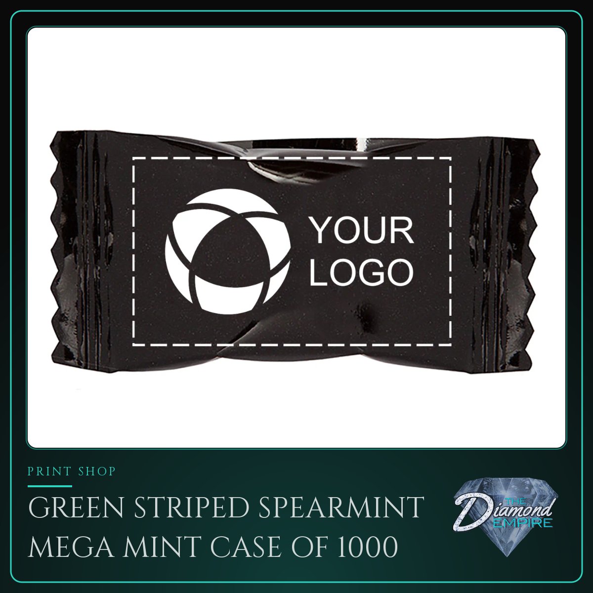 Green Striped Spearmint Mega Mint Case of 1000