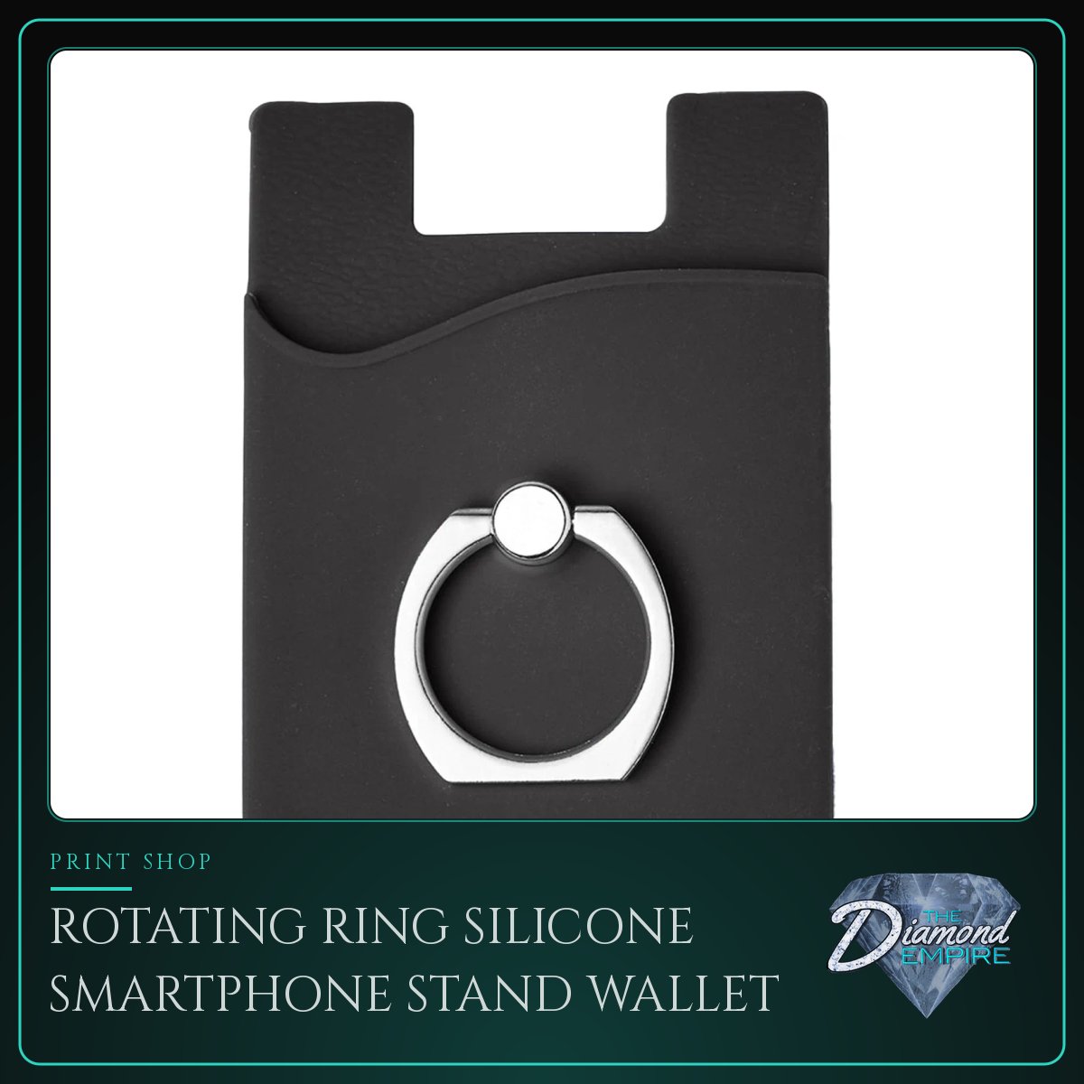 Rotating Ring Silicone Smartphone Stand Wallet