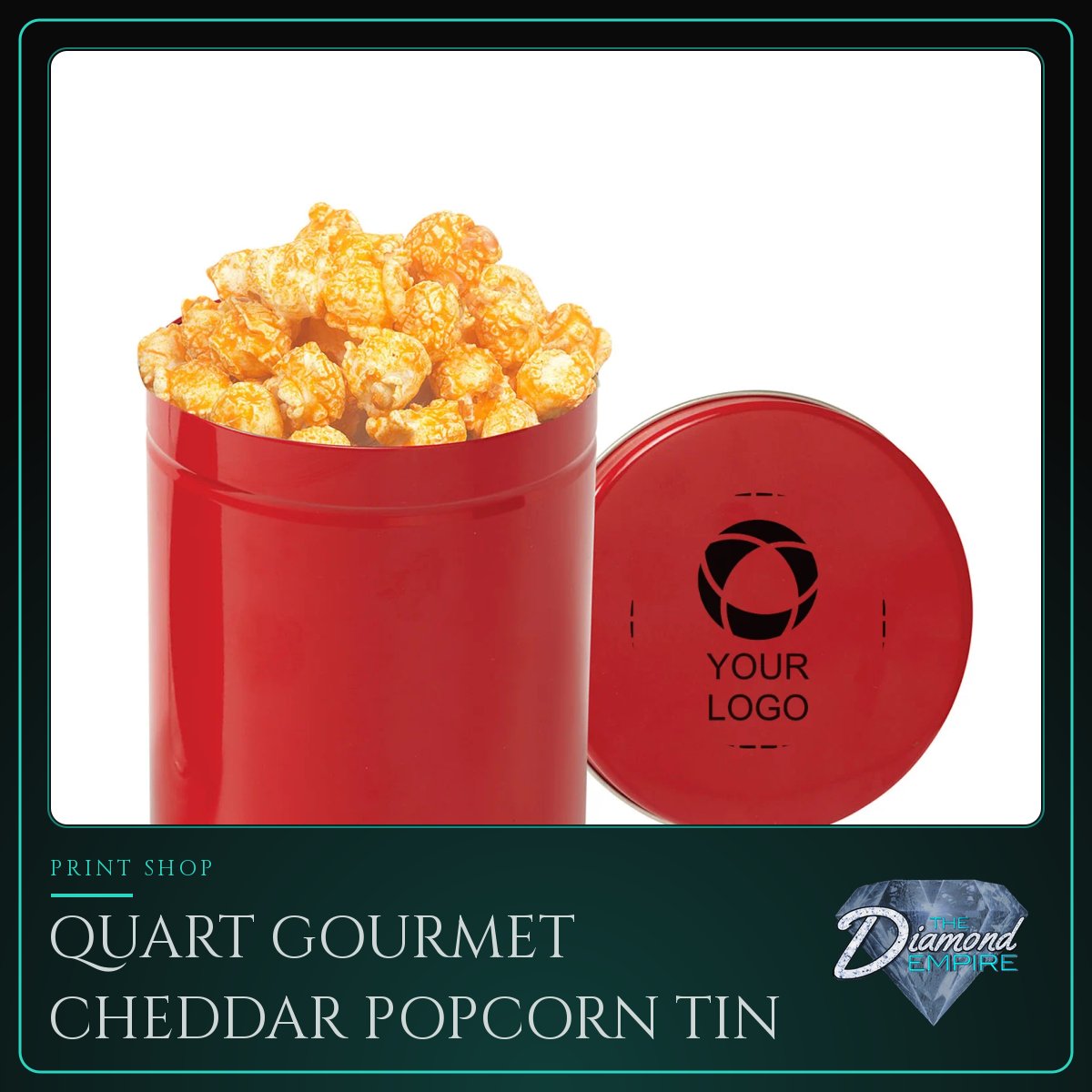 Quart Gourmet Cheddar Popcorn Tin