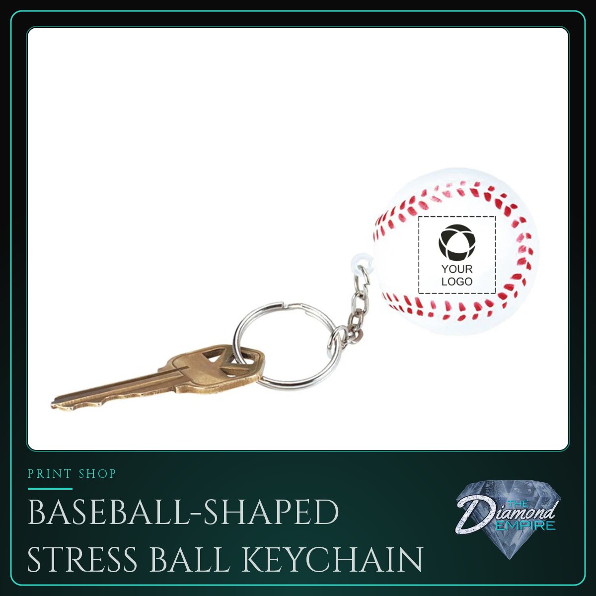 Baseball-Shaped Stress Ball Keychain