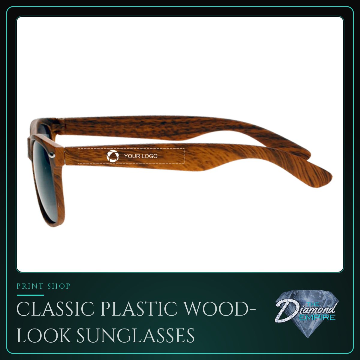 Classic Plastic Wood-Look Sunglasses