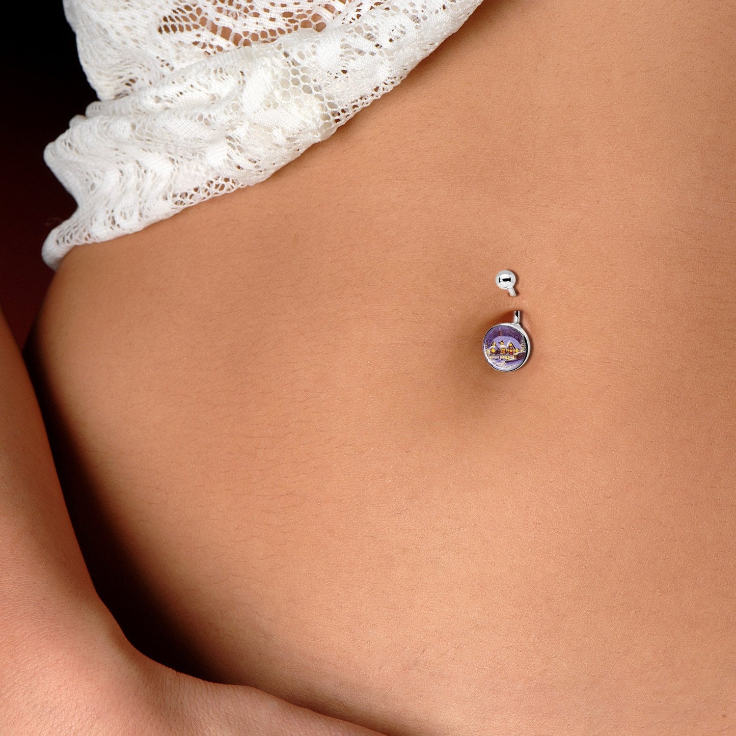 Advent Christmas Village Belly Ring
