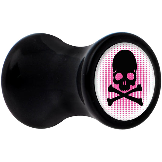 Black Acrylic Pink Black Skull Saddle Plug Set 4G