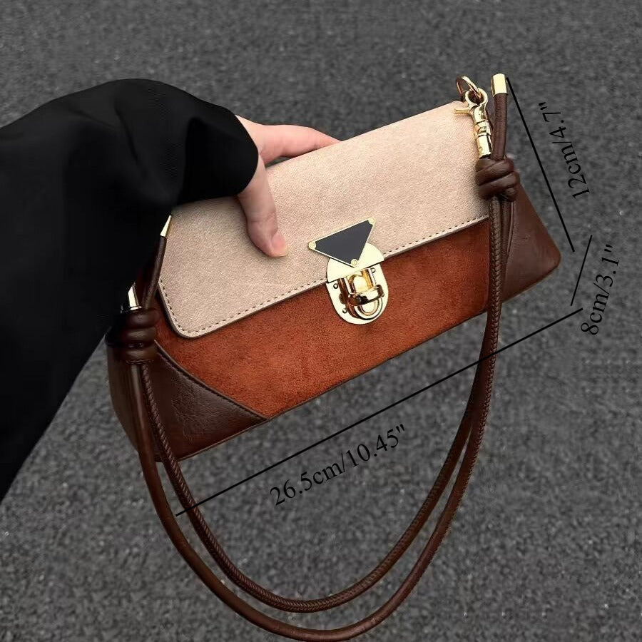 stylish shoulder bag, armpit baguette bag, women's designer shoulder hobo bag, exquisite square bag