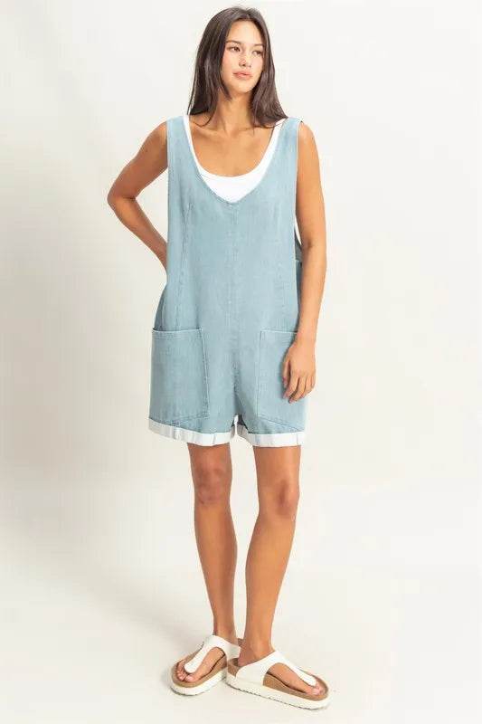 HYFVE V-Neck Pocket Detail Romper