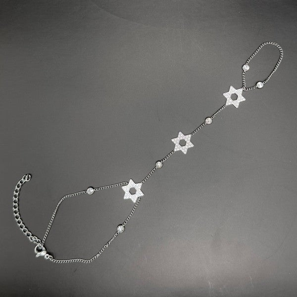 Dazzling Star of David Hand Chain Bracelet