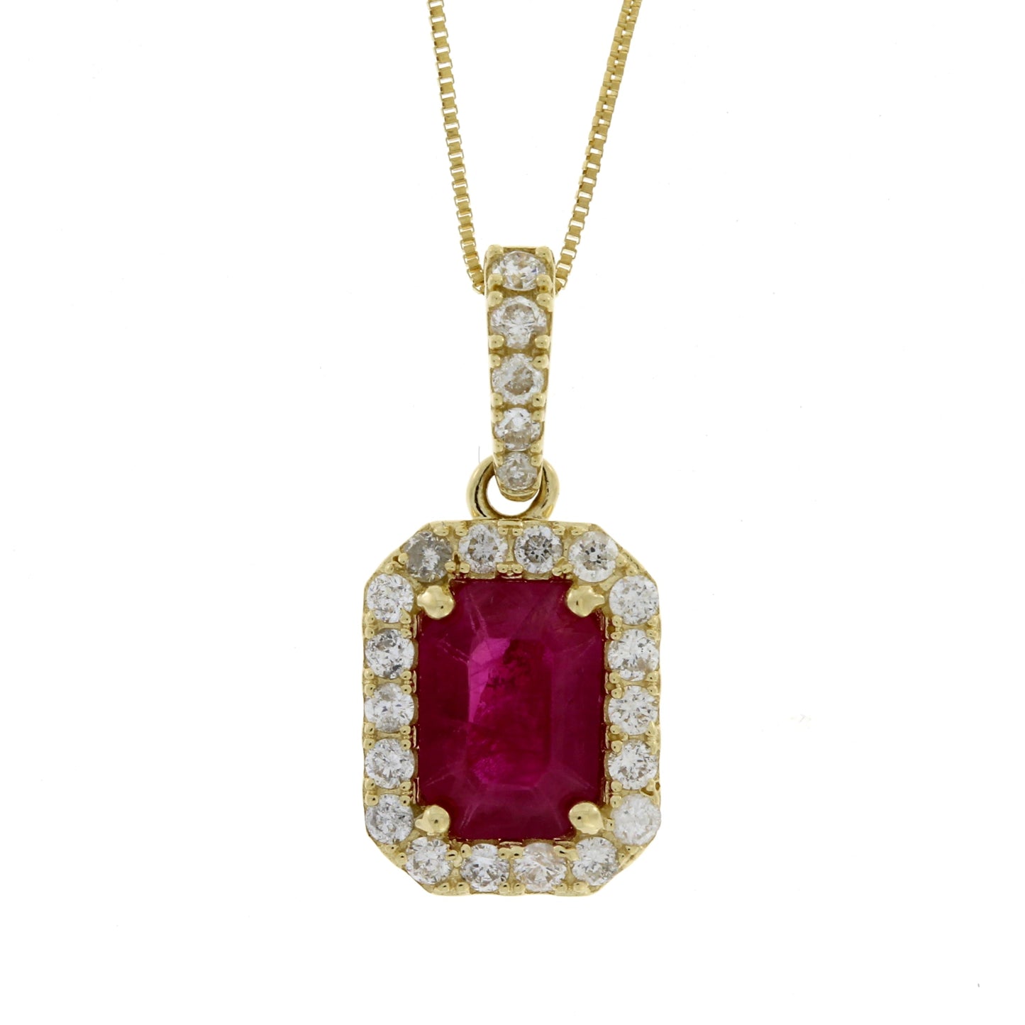 1.25ct Ruby Diamond Fashion Pendants 14KT Yellow Gold
