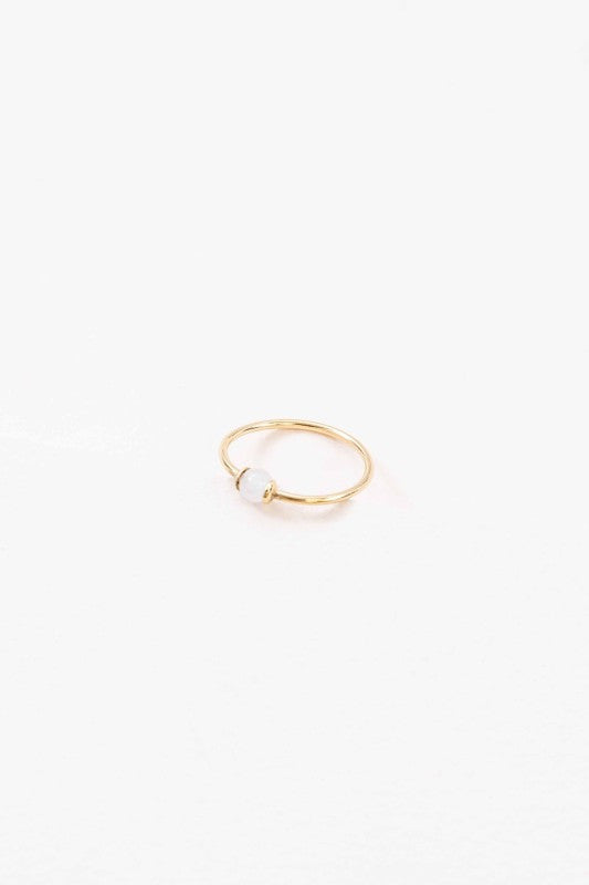 Simple Stone Ring | White