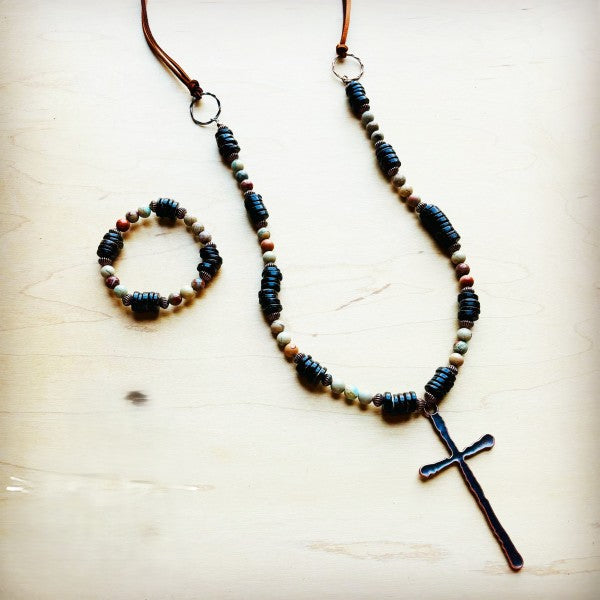 Aqua Terra and Wood Bracelet