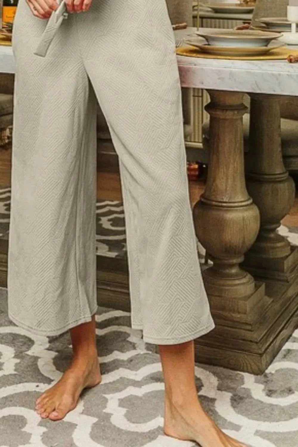 BiBi Textured Jacquard Jumpsuit with Side Pockets