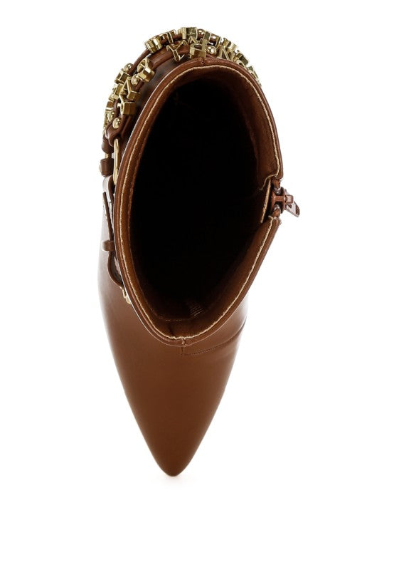 Nicene Harness Detail Stiletto Boots