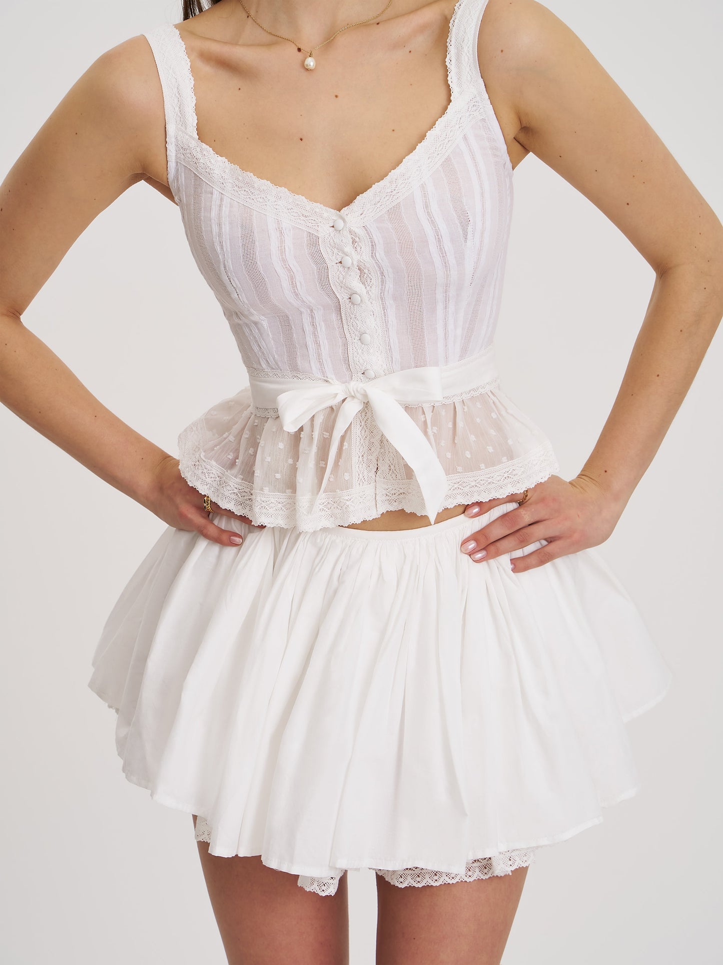 Aliya Cotton Poplin Button Up Sleeveless Top
