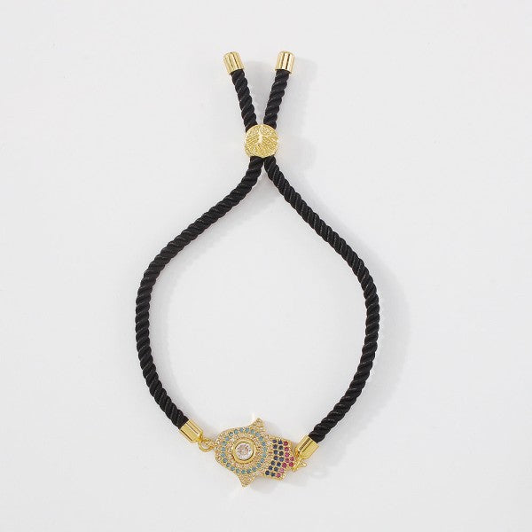 18K Gold Plated Hamsa Cord Bracelets