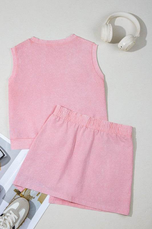 Aria 2 Pieces Mineral Wash Cotton Tank Top Lined S