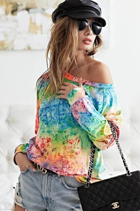 BiBi Tie Dye Soft Knit Jersey T-Shirt