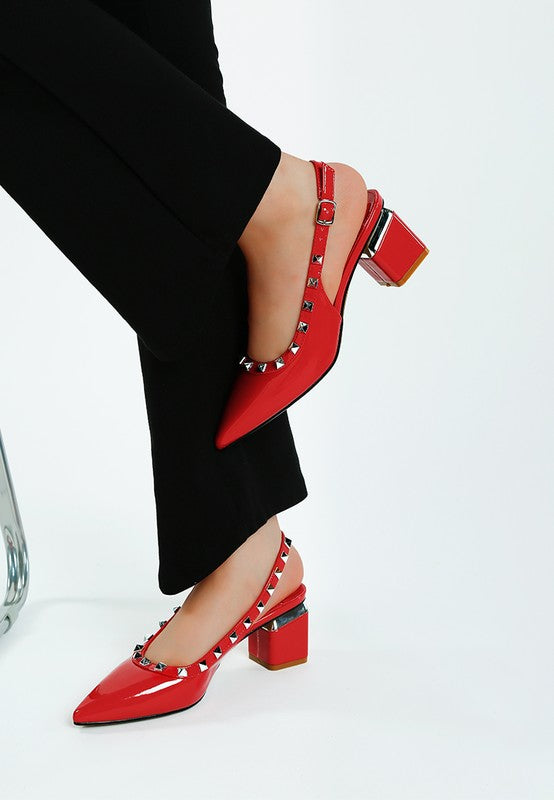 Hiral Stud Embellished Slingback Sandals