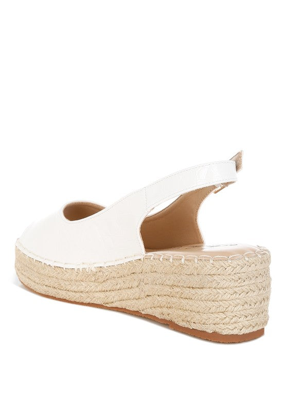 Yarael Croco Peep Toe Wedges
