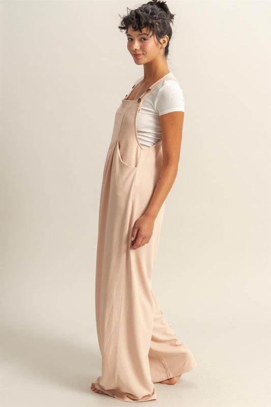 HYFVE Pleated Detail Front Pocket Wide Strap Overalls