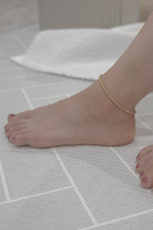 Micro Beaded Anklet | Gold