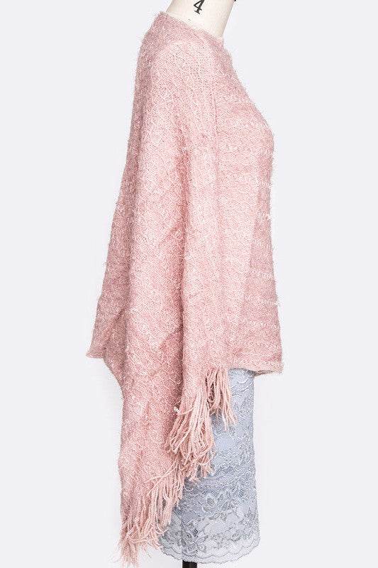 Sequins Plushy Fashion Poncho