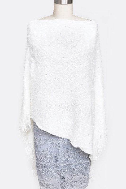 Sequins Plushy Fashion Poncho