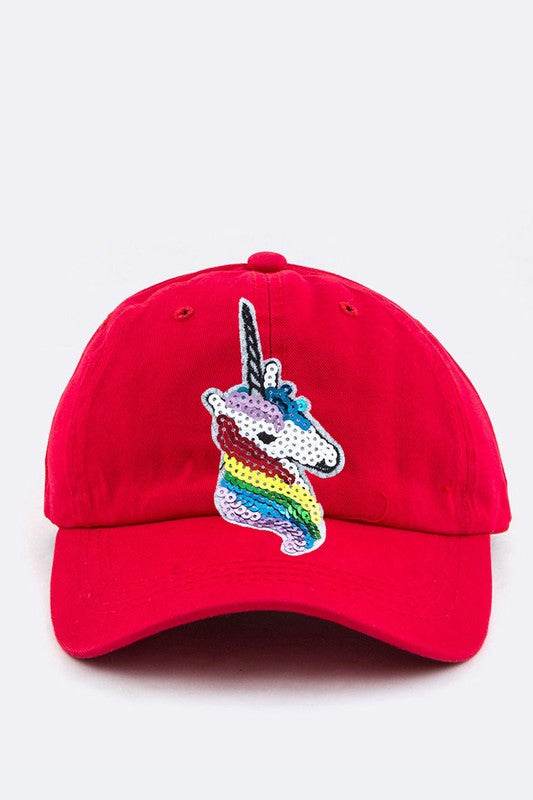 Sequins Unicorn Cotton Cap