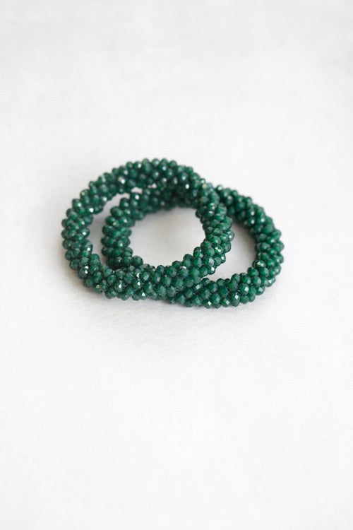 Beaded Rope Bracelet Evergreen