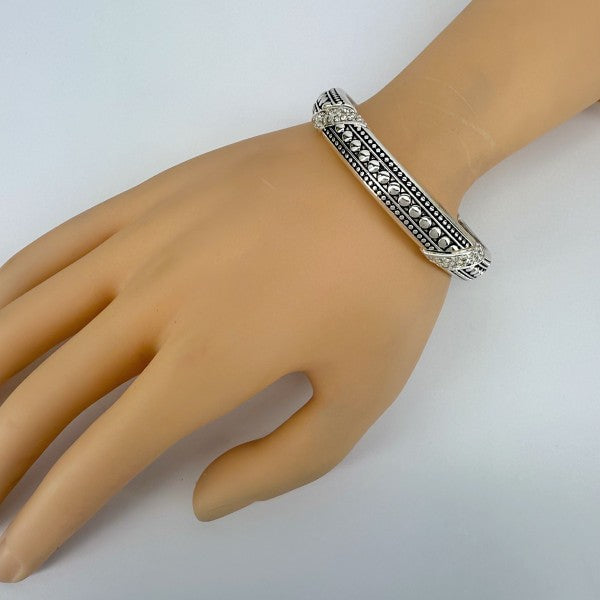 Silver or 2 Tone Finish Filigree Stretchable Brace