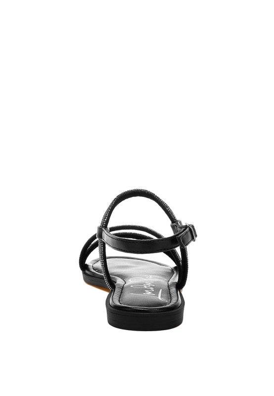 Bawley Rhinestone Strappy Flat Sandals