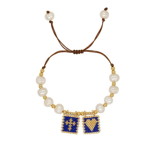 Sacred Freshwater Pearl Scapular Bracelet