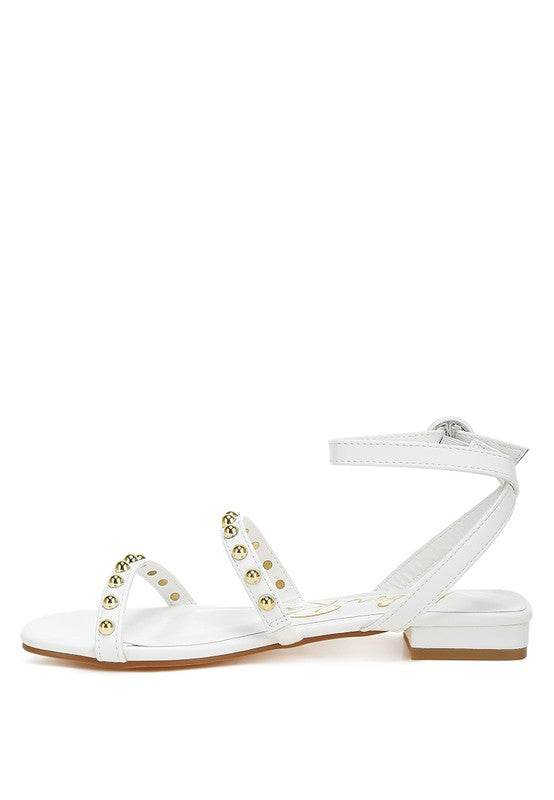 Flippity Studded Ankle Strap Flat Sandals