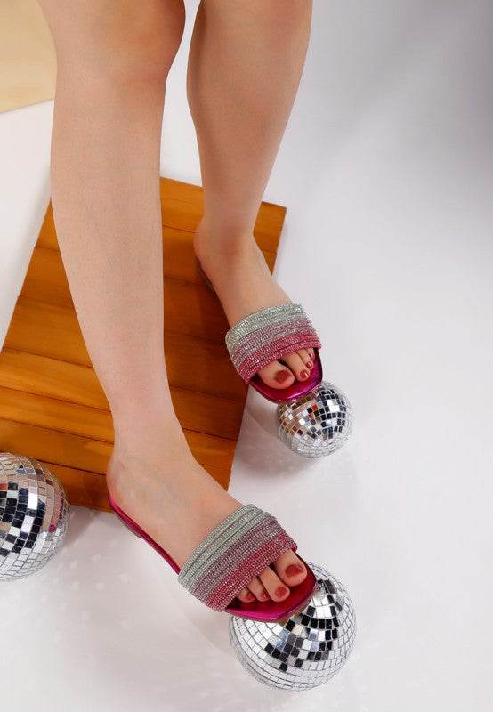 Chrisy Rhinestone Strap Slip On Flats