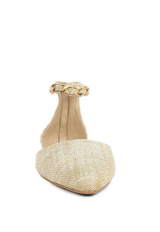 Buqisi Chain Embellished Flat Sandals