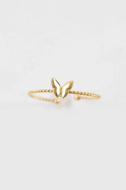 Butterfly Charm Adjustable Ring