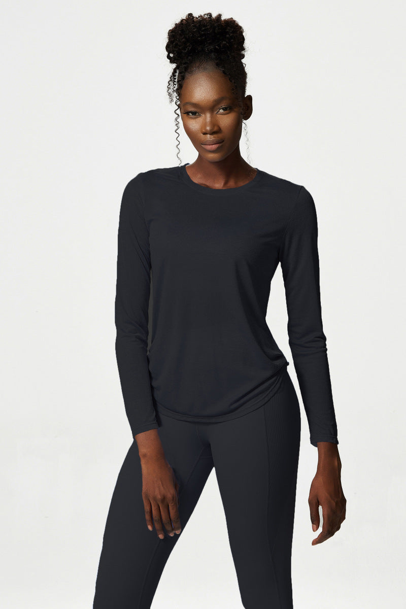 Yoga Clothing Top Loose Long Sleeved Sports Top Women Quick Drying Fitness T shirt Sports Blouse