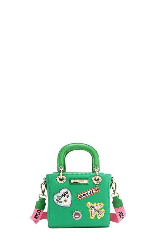 Nicole Lee USA Color Patch Handbag with Top Handle