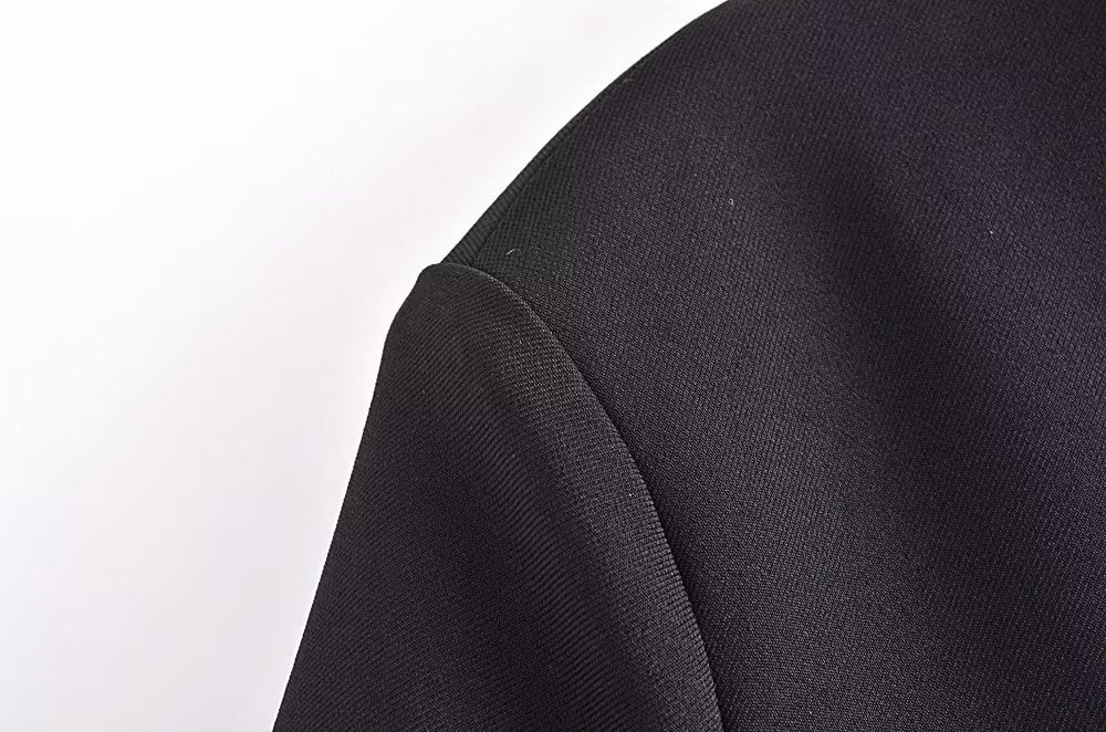 Fall Women Clothing with Belt Button Decoration Slim Fit Figure Flattering Blazer