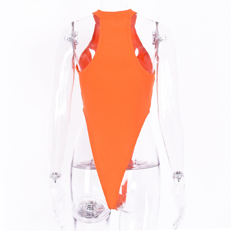 Popular Autumn Sexy Slim-fit All-match Sleeveless Leotard