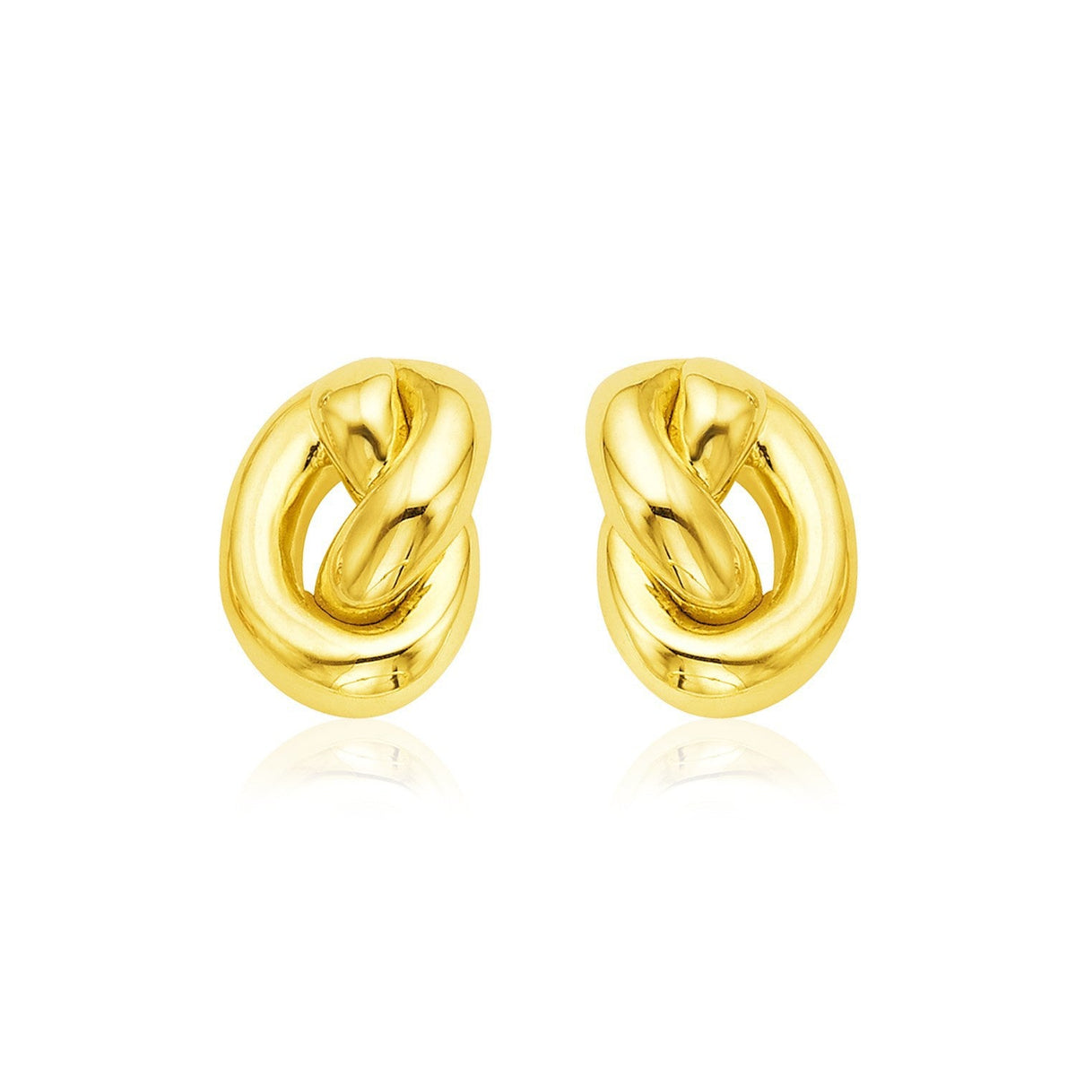 14k Yellow Gold Polished Knot Earrings