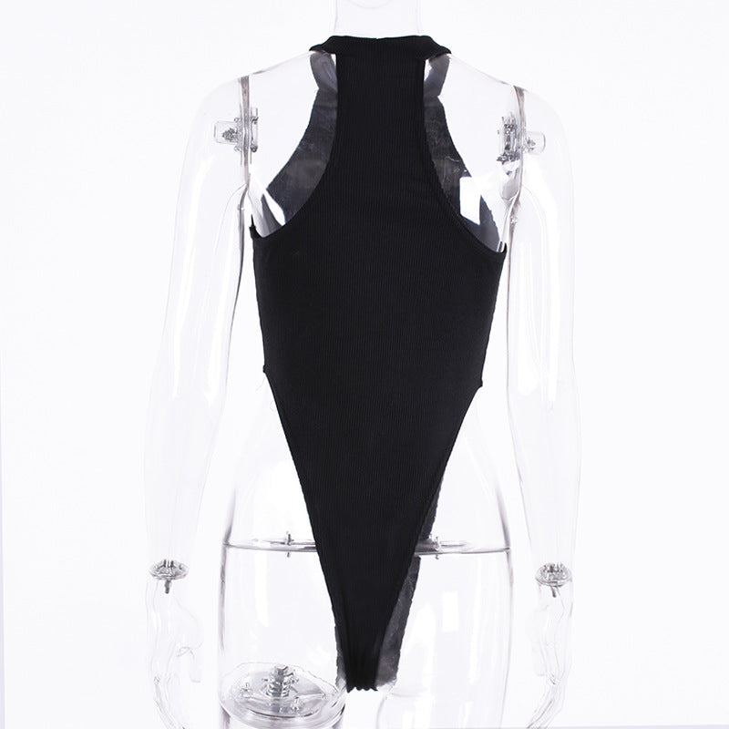 Popular Autumn Sexy Slim-fit All-match Sleeveless Leotard