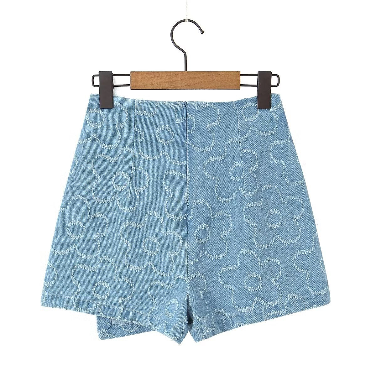 Women Clothing Sexy Beard Washed Worn Denim Skirt