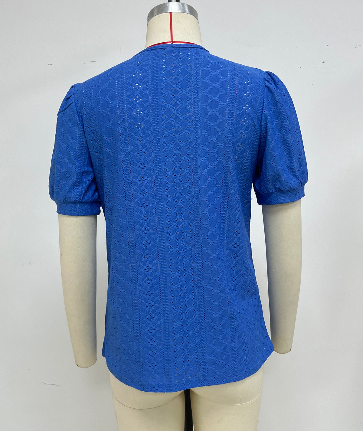 Summer Solid Color Princess Sleeves Lace V neck Patchwork Loose-Fitting T shirt Top Women